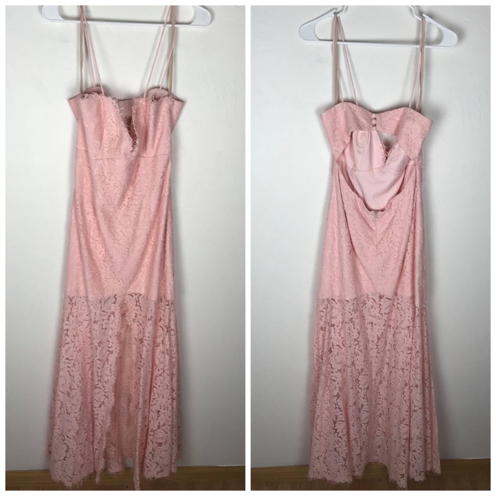 NWOT Fame & Partners Pink Lace Maxi Dress - Picture 2 of 2